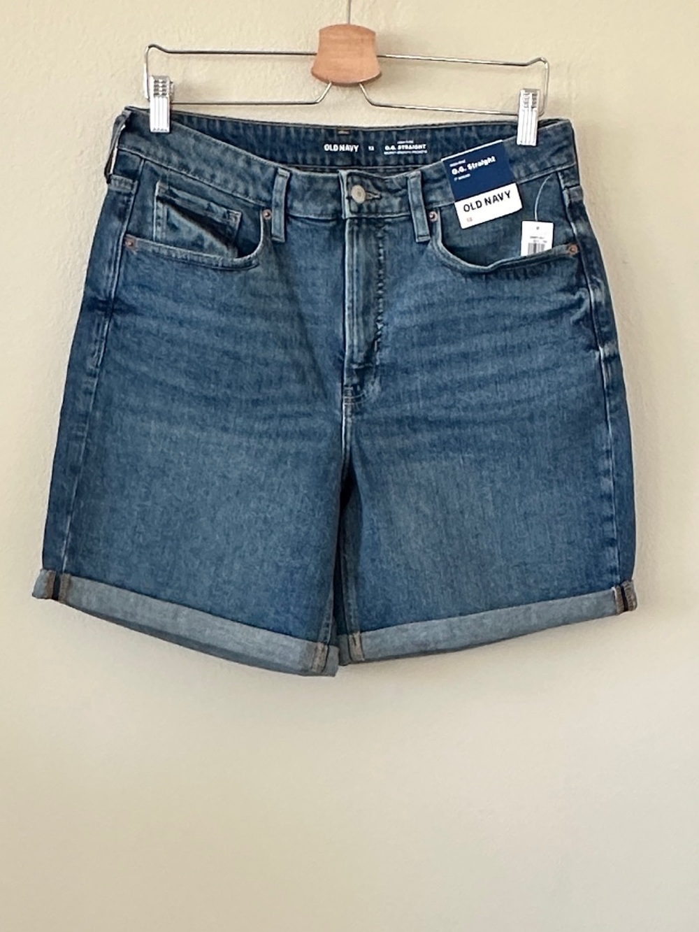 Old Navy Blue Cuffed High-Rise Denim Short Size 12